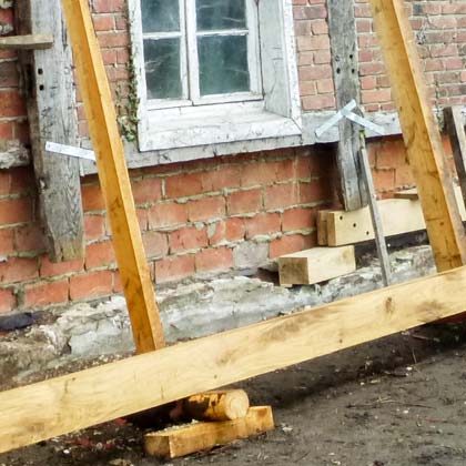 Deteil Austausch Eichenschwelle